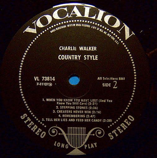 Charlie Walker (2) - Country Style | Near Mint (NM) Near Mint (NM) - COUNTRY / USED *NEAR MINT*
