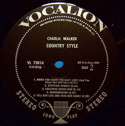 Charlie Walker (2) - Country Style | Near Mint (NM) Near Mint (NM) - COUNTRY / USED *NEAR MINT*