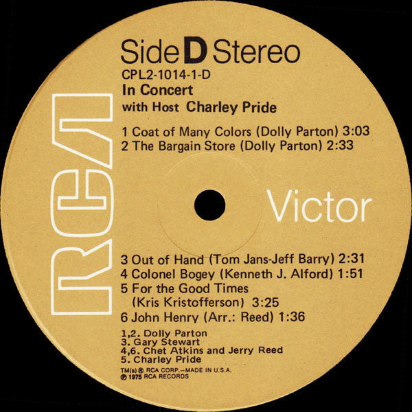 Various - In Concert With Host Charley Pride | Near Mint (NM) Near Mint (NM) - COUNTRY / USED *NEAR MINT*