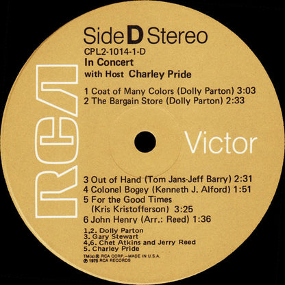Various - In Concert With Host Charley Pride | Near Mint (NM) Near Mint (NM) - COUNTRY / USED *NEAR MINT*