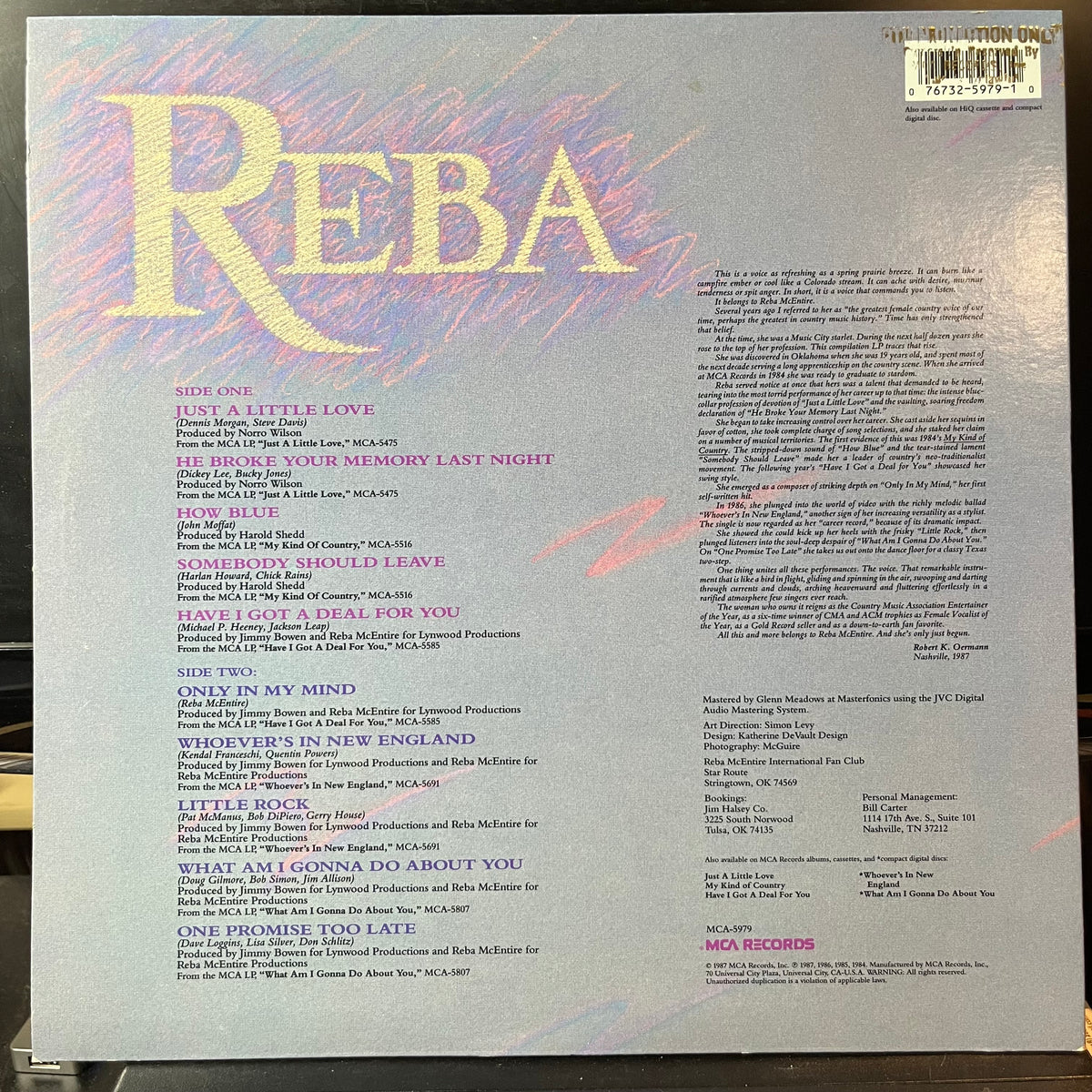 Reba McEntire - Greatest Hits (VINYL LP) | USED Near Mint (NM or M-) Near Mint (NM or M-) - COUNTRY / USED *NEAR MINT*