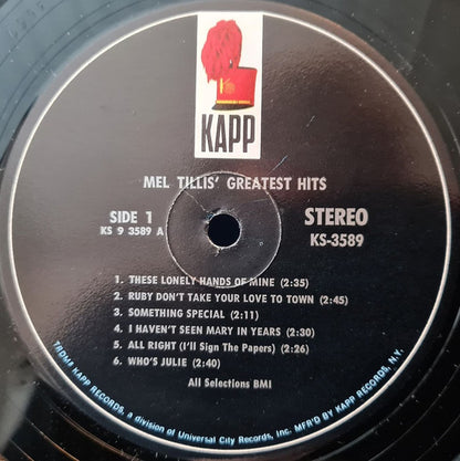 Mel Tillis' Greatest Hits (VINYL) | Near Mint (NM) Excellent (EX) - COUNTRY / USED *NEAR MINT*