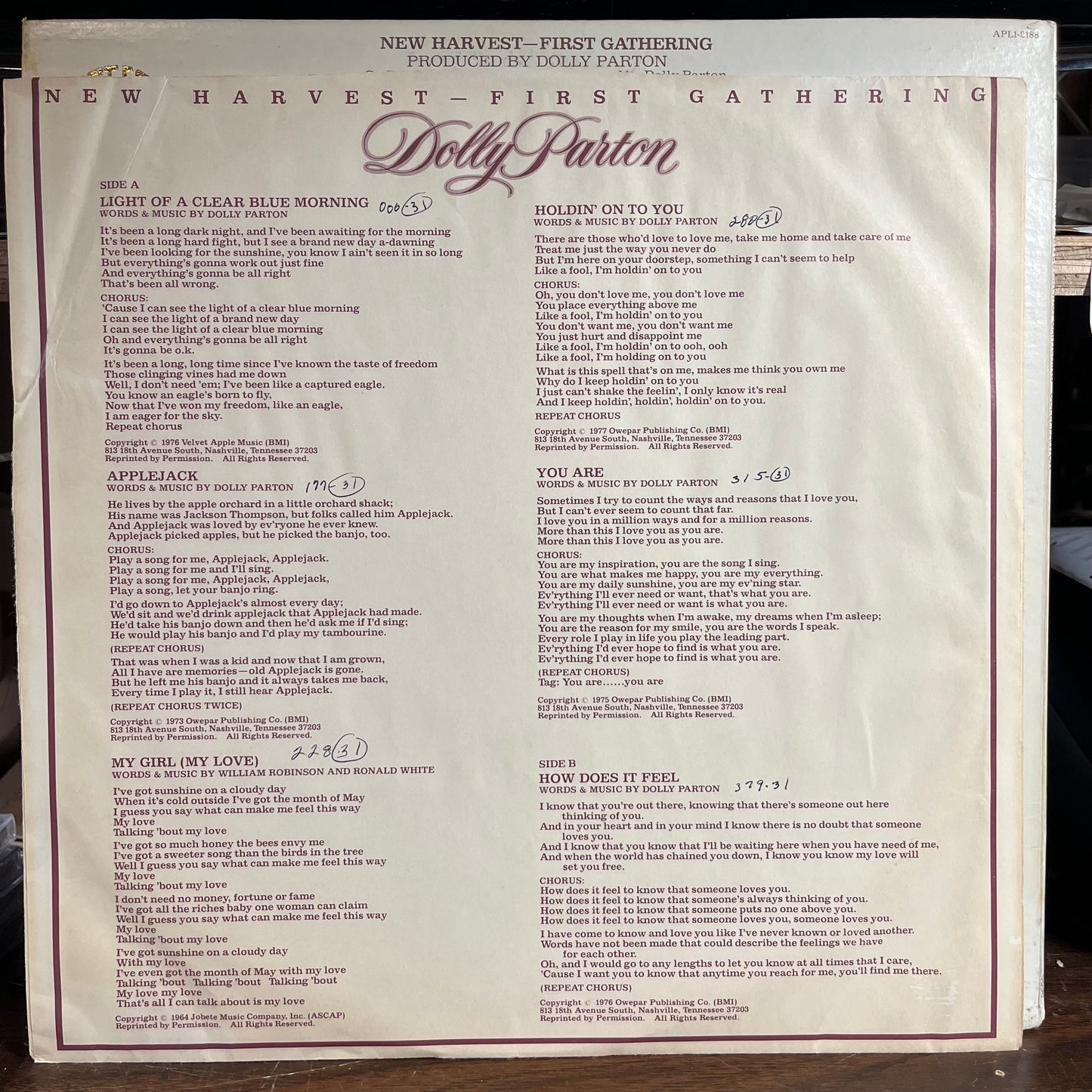 New Harvest ... First Gathering *PROMO* (VINYL) | Near Mint (NM) Very Good Plus (VG+) - COUNTRY / USED *NEAR MINT*