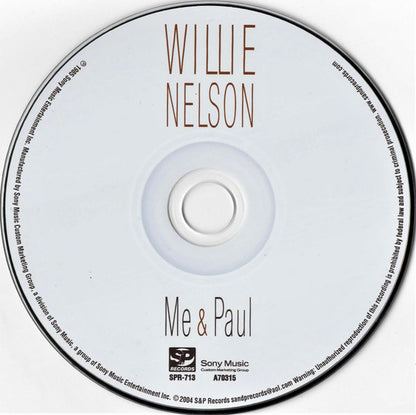 Willie Nelson - Me & Paul (CD) | USED - COUNTRY / USED *NEAR MINT*