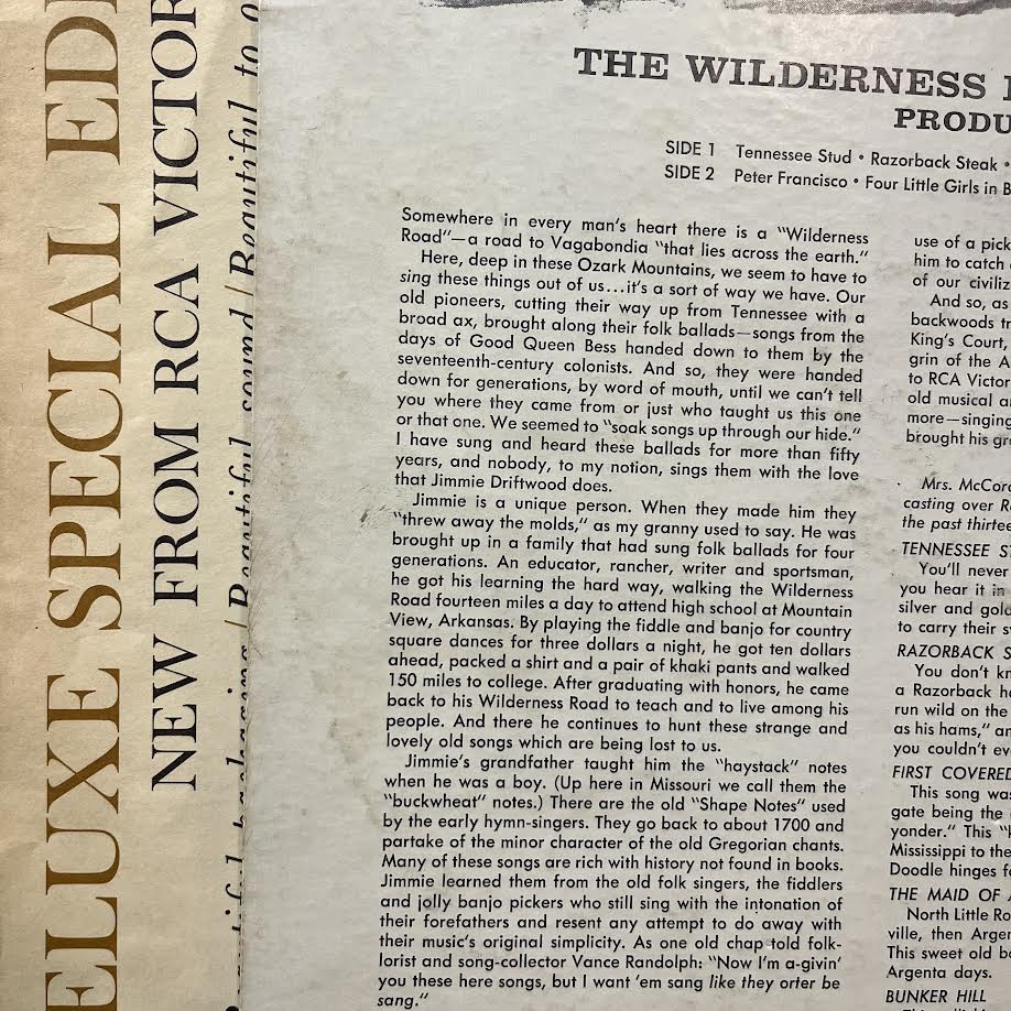 The Wilderness Road (VINYL) | Very Good Plus (VG+) Very Good Plus (VG+) - COUNTRY / USED *VERY GOOD+*