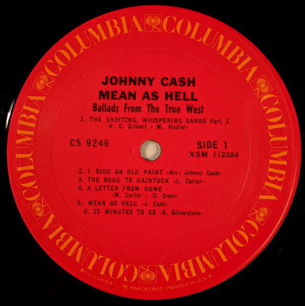 Johnny Cash - Mean As Hell! - Ballads From The True West *STEREO/TERRE HAUTE* | Very Good Plus (VG+) Near Mint (NM) - COUNTRY / USED *VERY GOOD++*