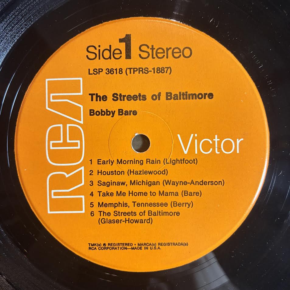 The Streets Of Baltimore (VINYL) | Very Good Plus (VG+) Excellent (EX) - COUNTRY / USED *VERY GOOD+*