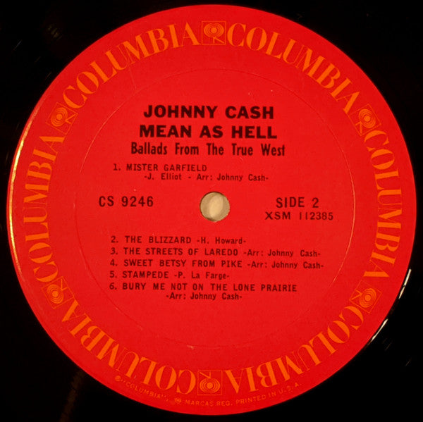 Johnny Cash - Mean As Hell! - Ballads From The True West *STEREO/TERRE HAUTE* | Very Good Plus (VG+) Near Mint (NM) - COUNTRY / USED *VERY GOOD++*
