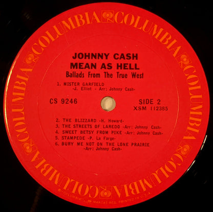 Johnny Cash - Mean As Hell! - Ballads From The True West *STEREO/TERRE HAUTE* | Very Good Plus (VG+) Near Mint (NM) - COUNTRY / USED *VERY GOOD++*