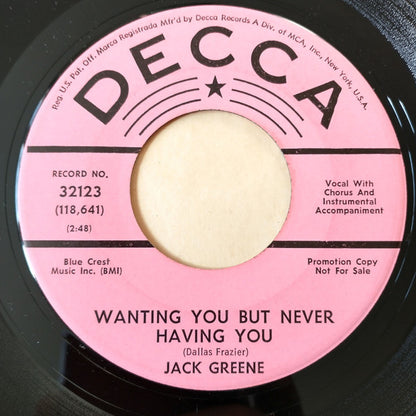 Wanting You But Never Having You / All The Time (7") | Very Good Plus (VG+) Generic - COUNTRY / USED *VERY GOOD+*