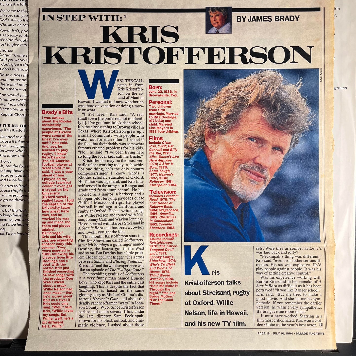 Kris Kristofferson - Who's To Bless And Who's To Blame *EUROPE* | Very Good (VG) Very Good (VG) - COUNTRY / USED *VERY GOOD*