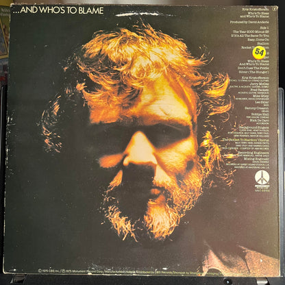 Kris Kristofferson - Who's To Bless And Who's To Blame *EUROPE* | Very Good (VG) Very Good (VG) - COUNTRY / USED *VERY GOOD*