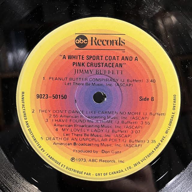Jimmy Buffett - A White Sport Coat And A Pink Crustacean (CANADA) (VINYL) | Very Good (VG) Very Good Plus (VG+) - COUNTRY / USED *VERY GOOD*