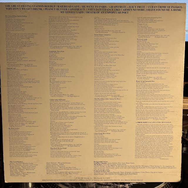 Jimmy Buffett - A White Sport Coat And A Pink Crustacean (CANADA) (VINYL) | Very Good (VG) Very Good Plus (VG+) - COUNTRY / USED *VERY GOOD*