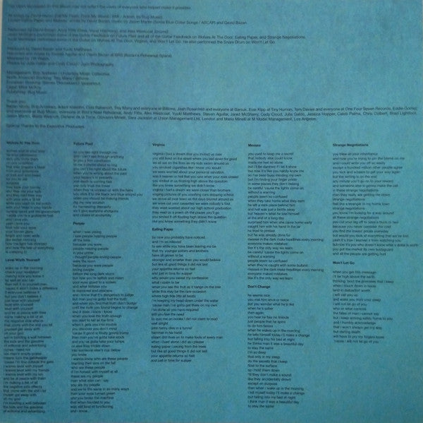 David Bazan Strange Negotiations Barsuk Records LP, Album Mint (M) Mint (M)
