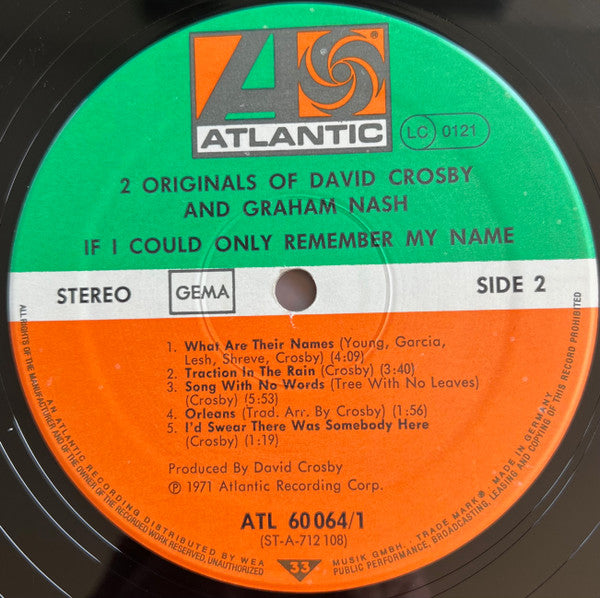 David Crosby / Graham Nash 2 Originals Of David Crosby & Graham Nash Atlantic 2xLP, Comp, Gat Near Mint (NM or M-) Near Mint (NM or M-)