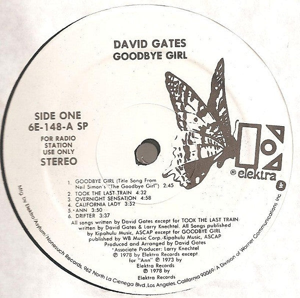 David Gates Goodbye Girl Elektra LP, Album, Promo Near Mint (NM or M-) Very Good Plus (VG+)