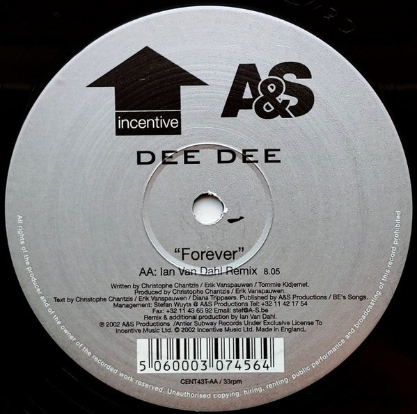 Dee Dee Forever Incentive 12" Very Good Plus (VG+) Near Mint (NM or M-)