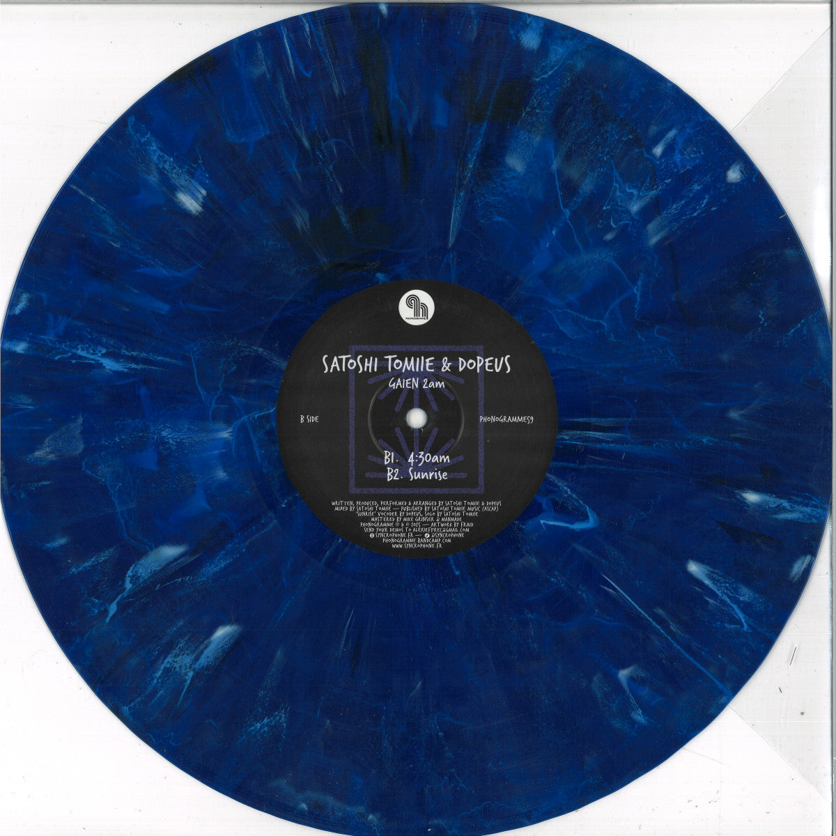 Satoshi Tomiie & Dopeus - Gaien 2am (BLUE MARBLED VINYL 12" Phonogramme) | NEW - DEEP HOUSE *NEW/COLOR*