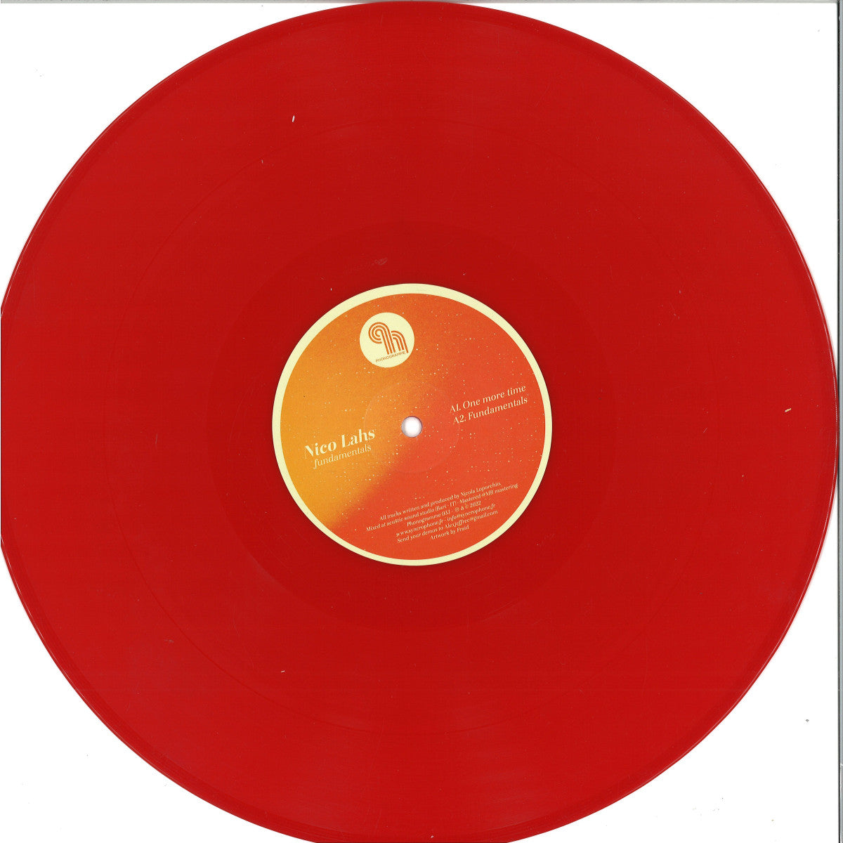 Nico Lahs - Fundamentals (RED VINYL 12" Phonogramme) | NEW - DEEP HOUSE *NEW/COLOR*