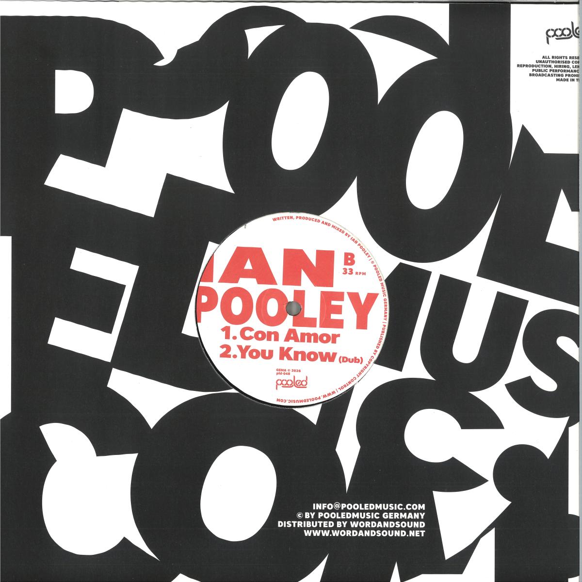 Ian Pooley - You Know (VINYL 12" Pooledmusic) | NEW - DEEP HOUSE *NEW*