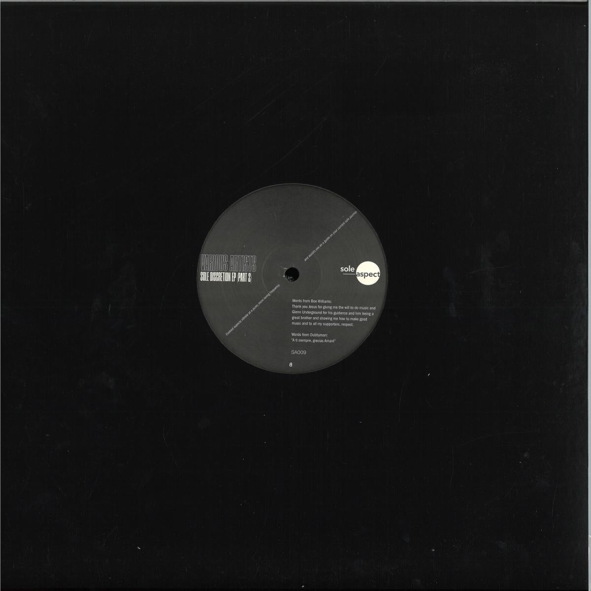 Various - Sole Discretion EP Part 2 (VINYL 12" Sole Aspect) | NEW - DEEP HOUSE *NEW*