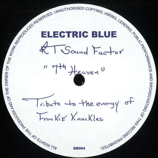 RT Sound Factor - 7th Heaven - Tribute To The Memory Of Frankie Knuckles (VINYL 12" Electric Blue) | NEW - DEEP HOUSE *NEW*
