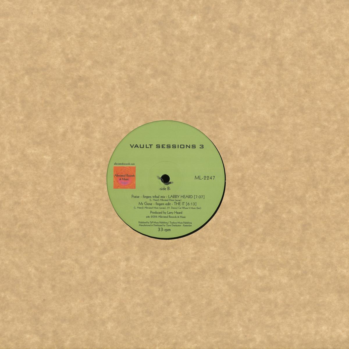 Larry Heard - Vault Sessions 3 (VINYL 12" Alleviated) | NEW - DEEP HOUSE *NEW*