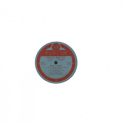 Enrico Mantini feat. X Woman - What U Want (VINYL 12" PURISM) | NEW - DEEP HOUSE *NEW*
