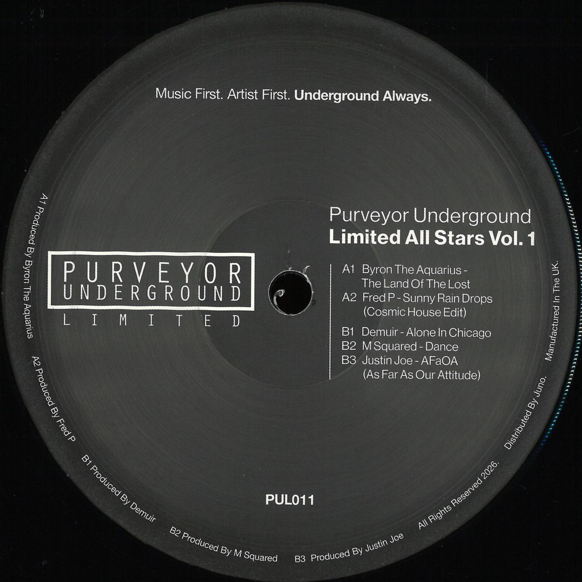 Various - Purveyor Underground Limited All Stars Vol 1 (VINYL 12" Purveyor Underground Limited PUL011) | NEW Mint (M) Mint (M) - DEEP HOUSE *NEW*