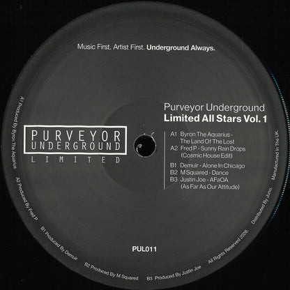 Various - Purveyor Underground Limited All Stars Vol 1 (VINYL 12" Purveyor Underground Limited PUL011) | NEW Mint (M) Mint (M) - DEEP HOUSE *NEW*