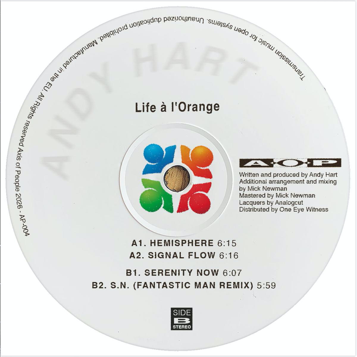 Andy Hart - (PRESALE 6/15/26) Life à l'Orange (VINYL) | Mint (M) Mint (M) - DEEP HOUSE *NEW*