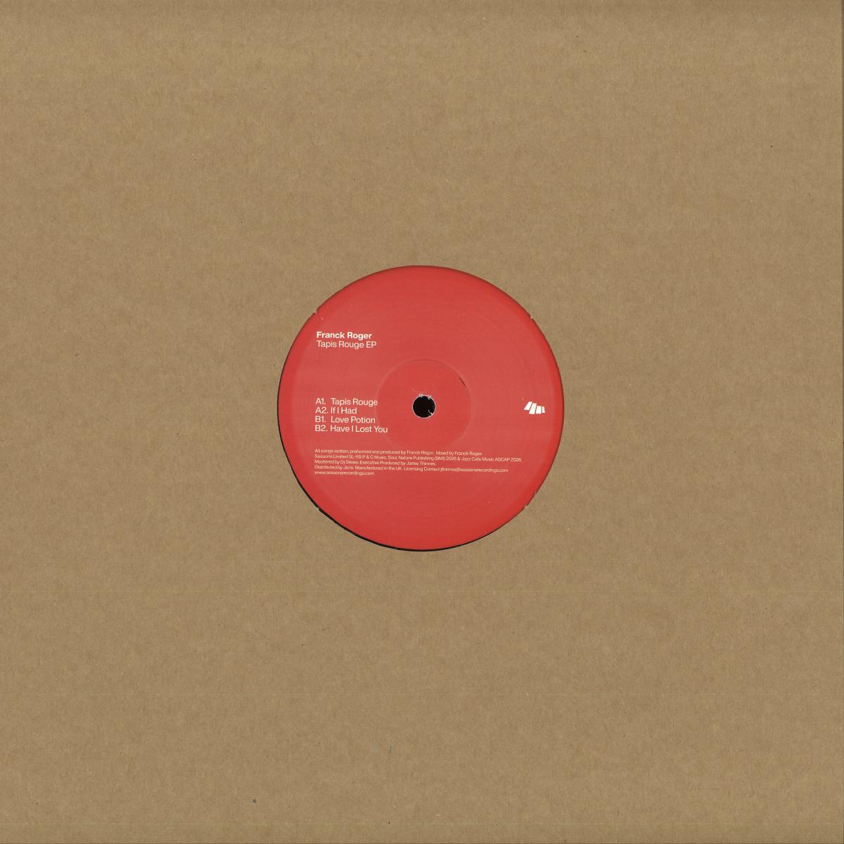 Franck Roger - Tapis Rouge EP (VINYL 12" Seasons Limited SL119) | NEW Mint (M) Mint (M) - DEEP HOUSE *NEW*