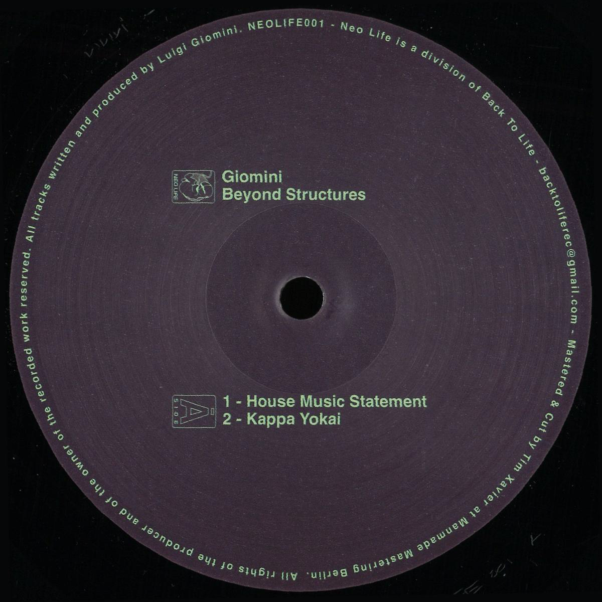 Giomini - (PRESALE 5/24/26) Beyond Structures (VINYL) | Mint (M) Mint (M) - DEEP HOUSE *NEW*