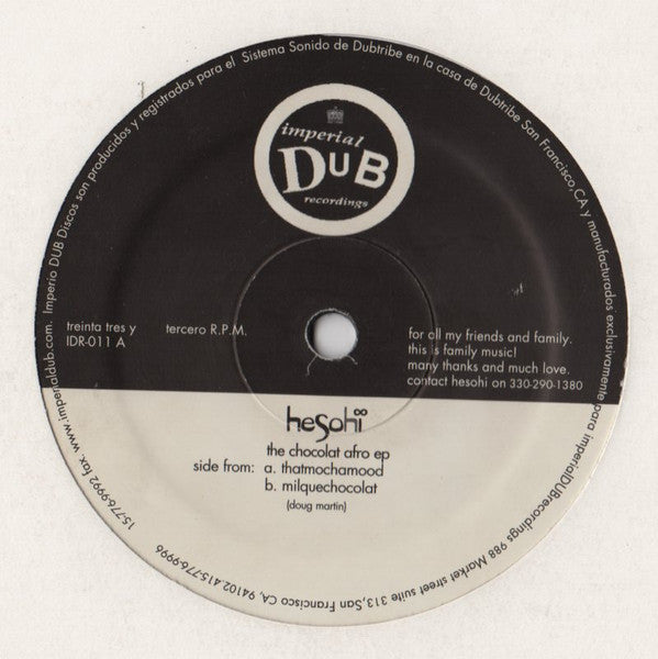 The Chocolat Afro EP (VINYL) | Excellent (EX) Generic - DEEP HOUSE / USED *EXCELLENT*