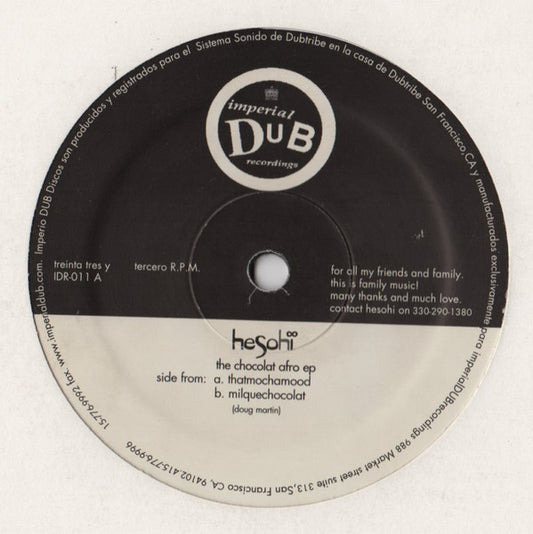 The Chocolat Afro EP (VINYL) | Excellent (EX) Generic - DEEP HOUSE / USED *EXCELLENT*