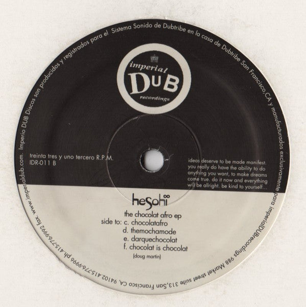 The Chocolat Afro EP (VINYL) | Excellent (EX) Generic - DEEP HOUSE / USED *EXCELLENT*