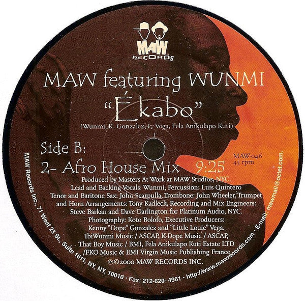 Masters At Work Featuring Xaviera Gold - Ékabo (VINYL) | Near Mint (NM) Near Mint (NM) - DEEP HOUSE / USED *NEAR MINT*