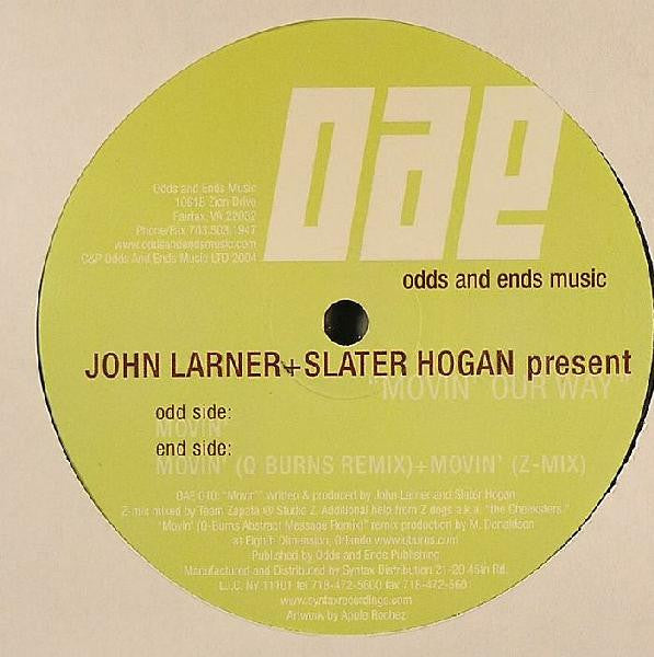 Slater Hogan & John Larner - Movin' Our Way | Very Good Plus (VG+) Generic - DEEP HOUSE / USED *VERY GOOD++*
