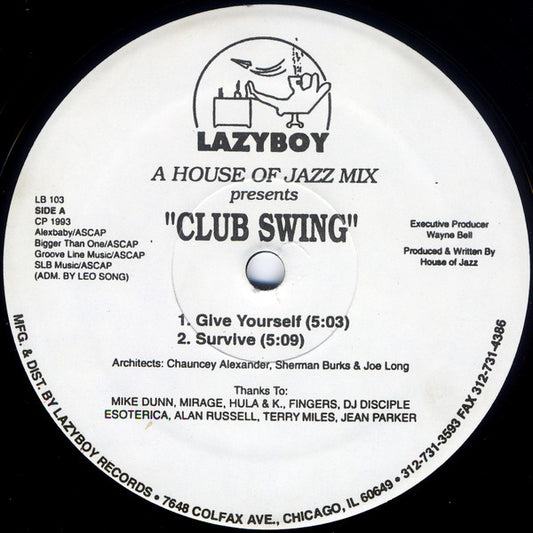 Club Swing (VINYL) | Very Good (VG) Generic - DEEP HOUSE / USED *VERY GOOD*