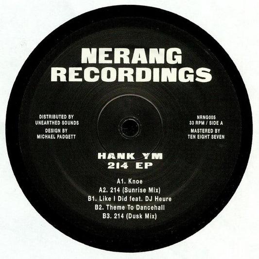 Hank Youngman - 214 EP | Mint (M) Generic - DEEP HOUSE