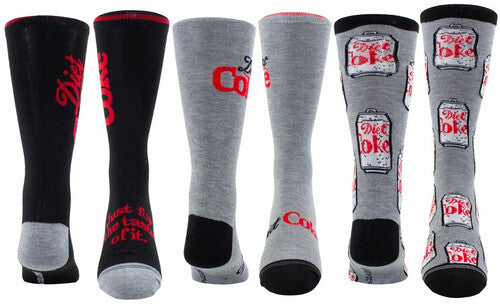 Diet Coke - Perri's - Diet Coke - Can Gift Tube - Crew Socks (Assorted Styles 3 Pack Gift Box) (Socks, Gift Set, 3 Pack) |