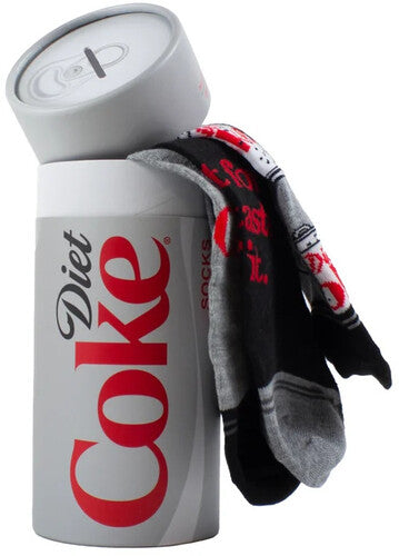 Diet Coke - Perri's - Diet Coke - Can Gift Tube - Crew Socks (Assorted Styles 3 Pack Gift Box) (Socks, Gift Set, 3 Pack) |