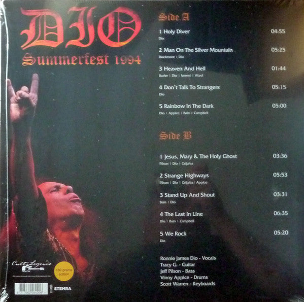 Dio (2) Summerfest 1994: Live Radio Broadcast Cult Legends LP, Unofficial Mint (M) Mint (M)