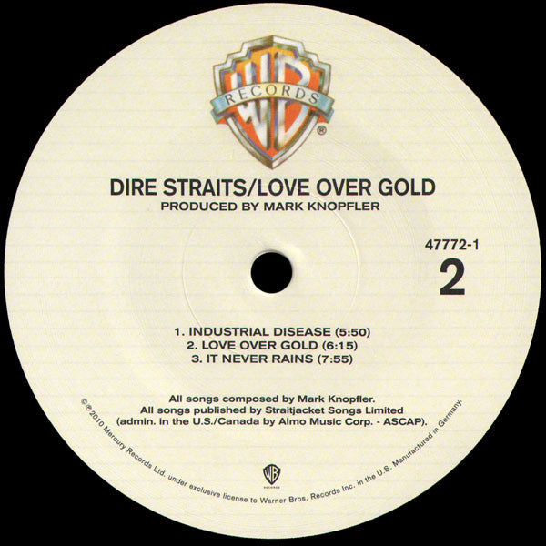 Dire Straits Love Over Gold Warner Bros. Records LP, Album, RE, RM, 180 Near Mint (NM or M-) Near Mint (NM or M-)