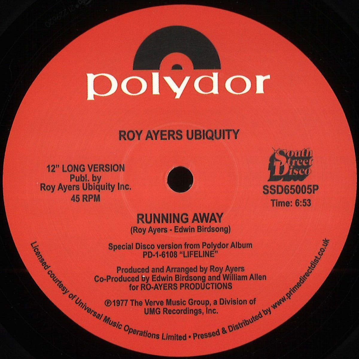 Roy Ayers Ubiquity - Running Away / Love Will Bring Us Back Together (VINYL 12" South Street Disco SSD65005P) | NEW Mint (M) Mint (M) - DISCO/FUNK *NEW*