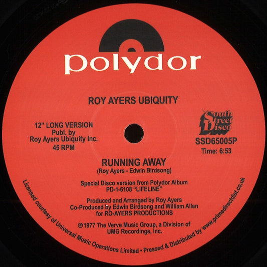 Roy Ayers Ubiquity - Running Away / Love Will Bring Us Back Together (VINYL 12" South Street Disco SSD65005P) | NEW Mint (M) Mint (M) - DISCO/FUNK *NEW*