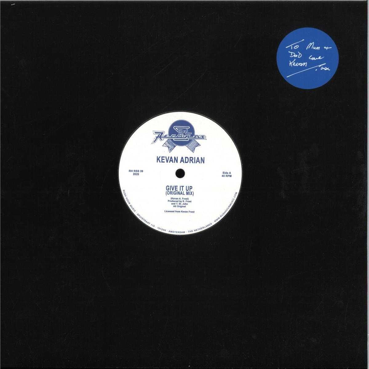 Kevan Adrian - (PRESALE 09/03/26) Give It Up (VINYL 12" Rush Hour) | NEW Mint (M) Mint (M) - DISCO/HOUSE *NEW*