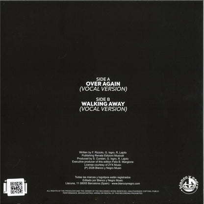 Brian Ice - Over Again + Walking Away (RED VINYL 12" Blanco Y Negro) | NEW - DISCO *NEW/COLO*