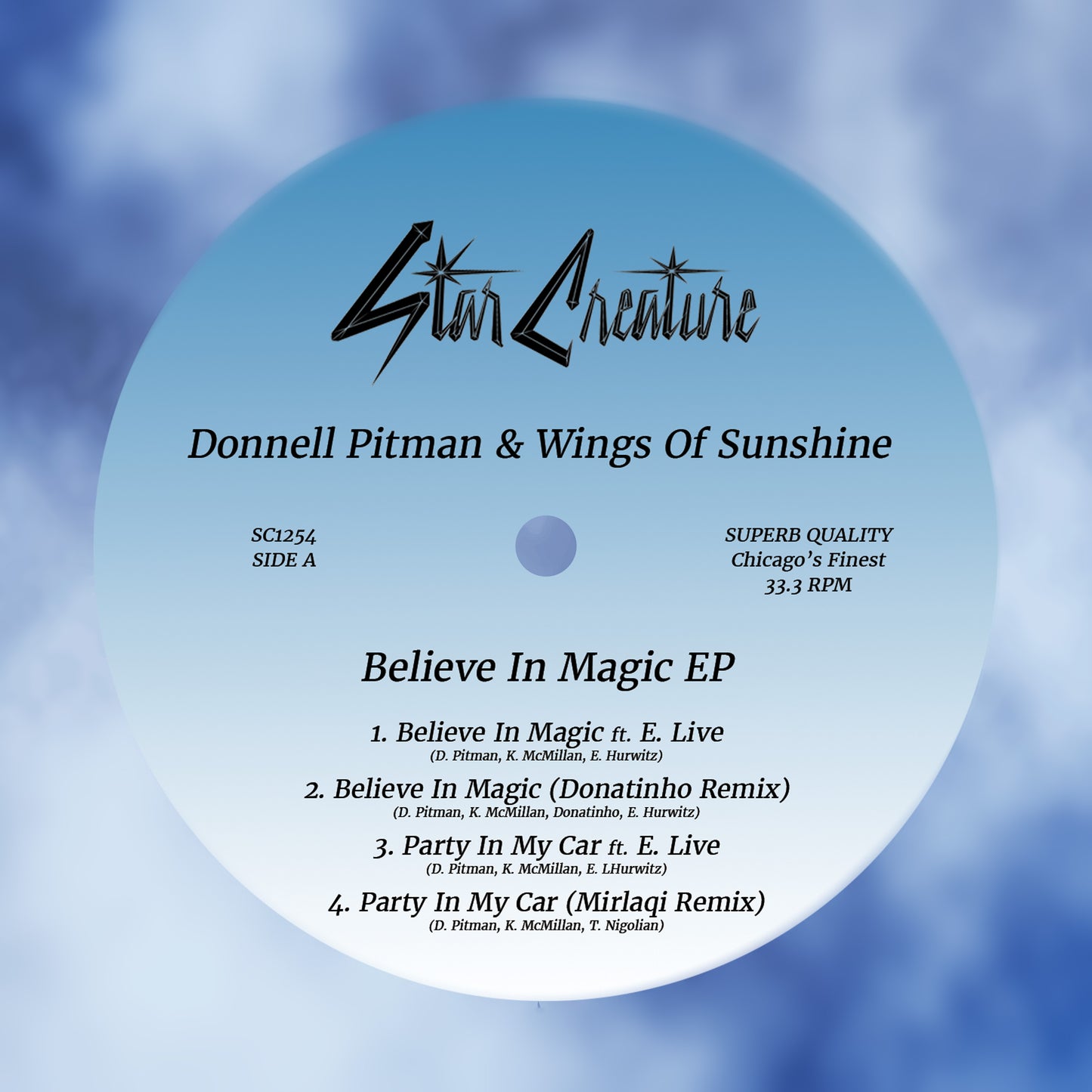 Donnell Pitman & Wings Of Sunshine - Believe In Magic (VINYL 12" EP) | - DISCO *NEW*
